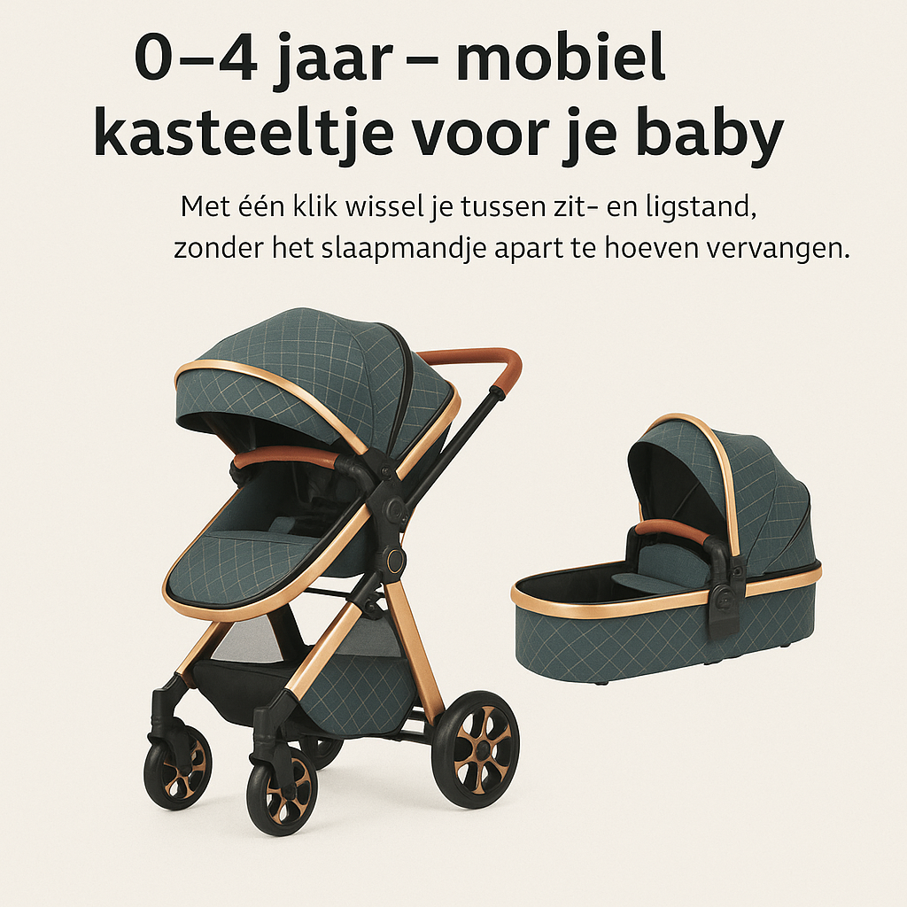 👶 Luxe 3-in-1 Kinderwagen – Comfort & Stijl voor jou en je baby
