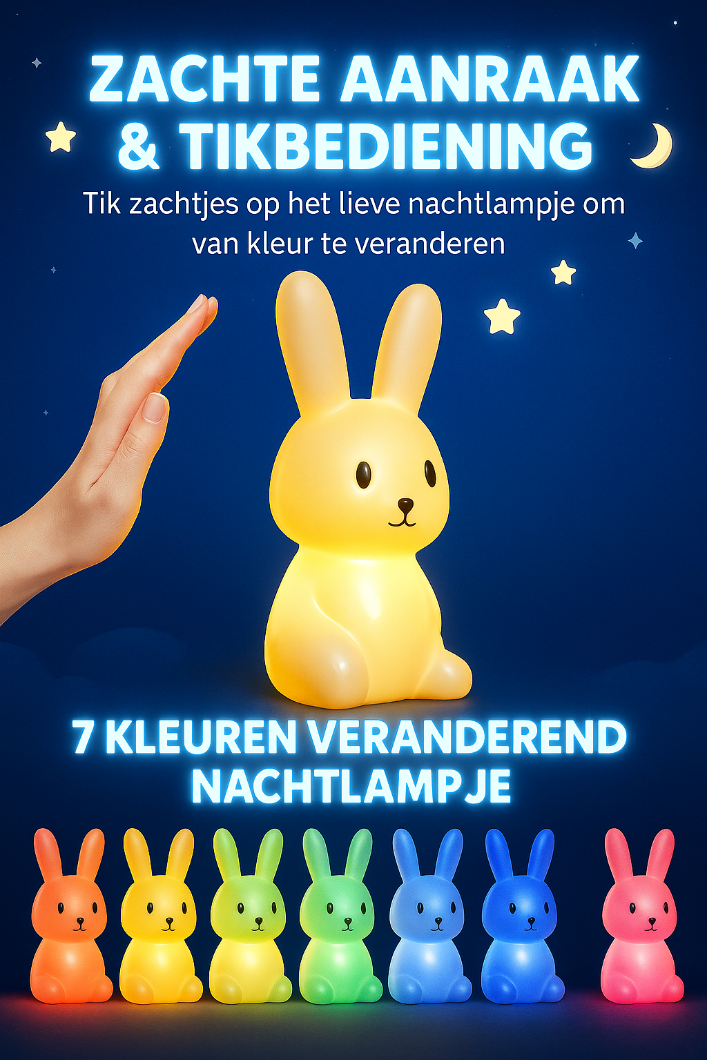 🐰 Lief Konijntje Nachtlamp – Zacht licht voor een veilige nachtrust 🐰