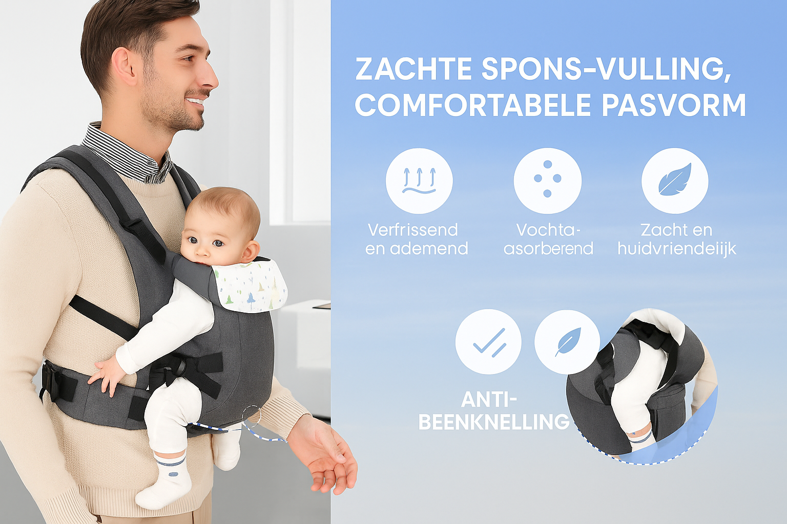👶 Ergonomische Multifunctionele Draagzak – Comfort voor jou en je kleintje