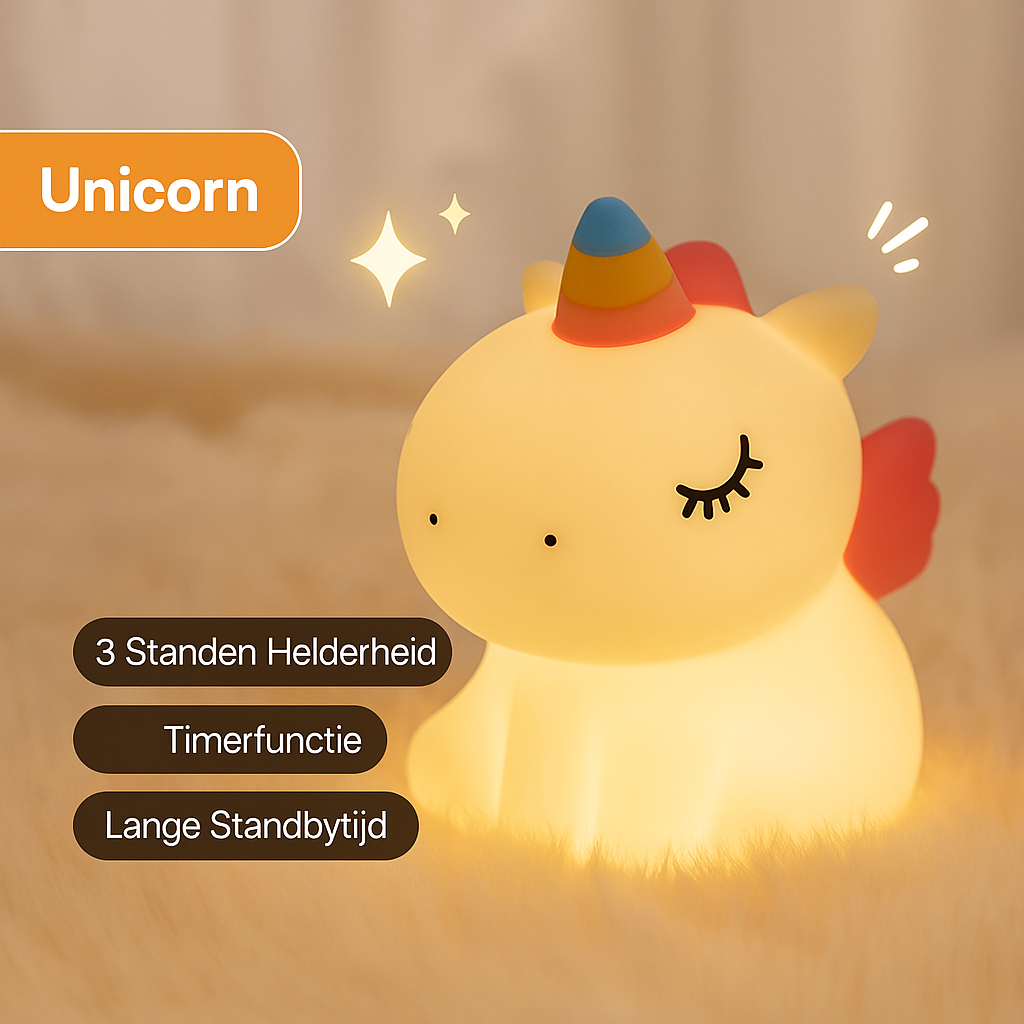 🦄 Schattige Eenhoorn Nachtlamp – Magische verlichting voor de kinderkamer 🦄
