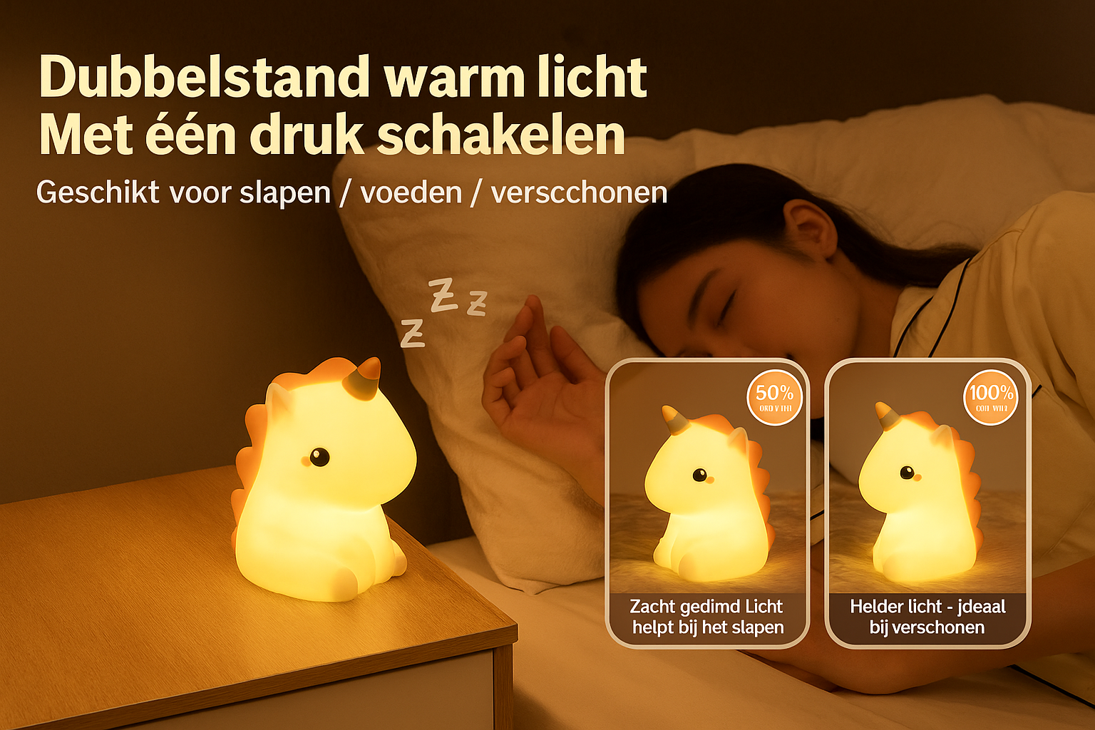 Schattige Eenhoorn Nachtlamp – Magische verlichting voor de kinderkamer