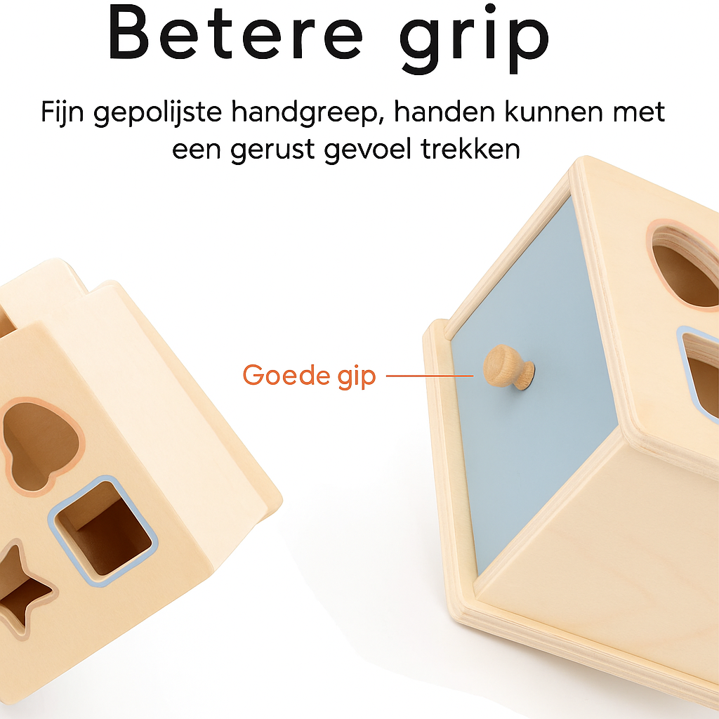 Montessori Houten Speelbox – Educatief Vormenspel & Fijne Motoriek