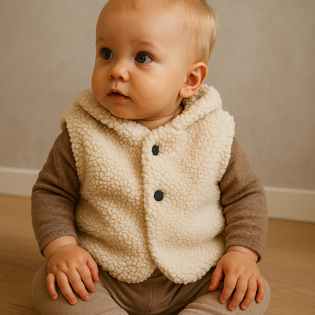 Zacht Teddy Vestje – Warme Bodywarmer voor Baby’s & Peuters