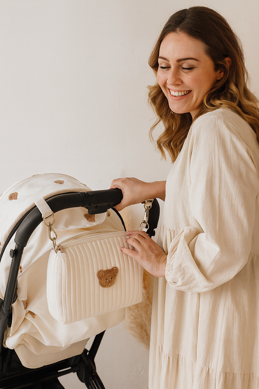 Gewatteerde Kinderwagen Organizer – Baby Caddy &  Mama Tas