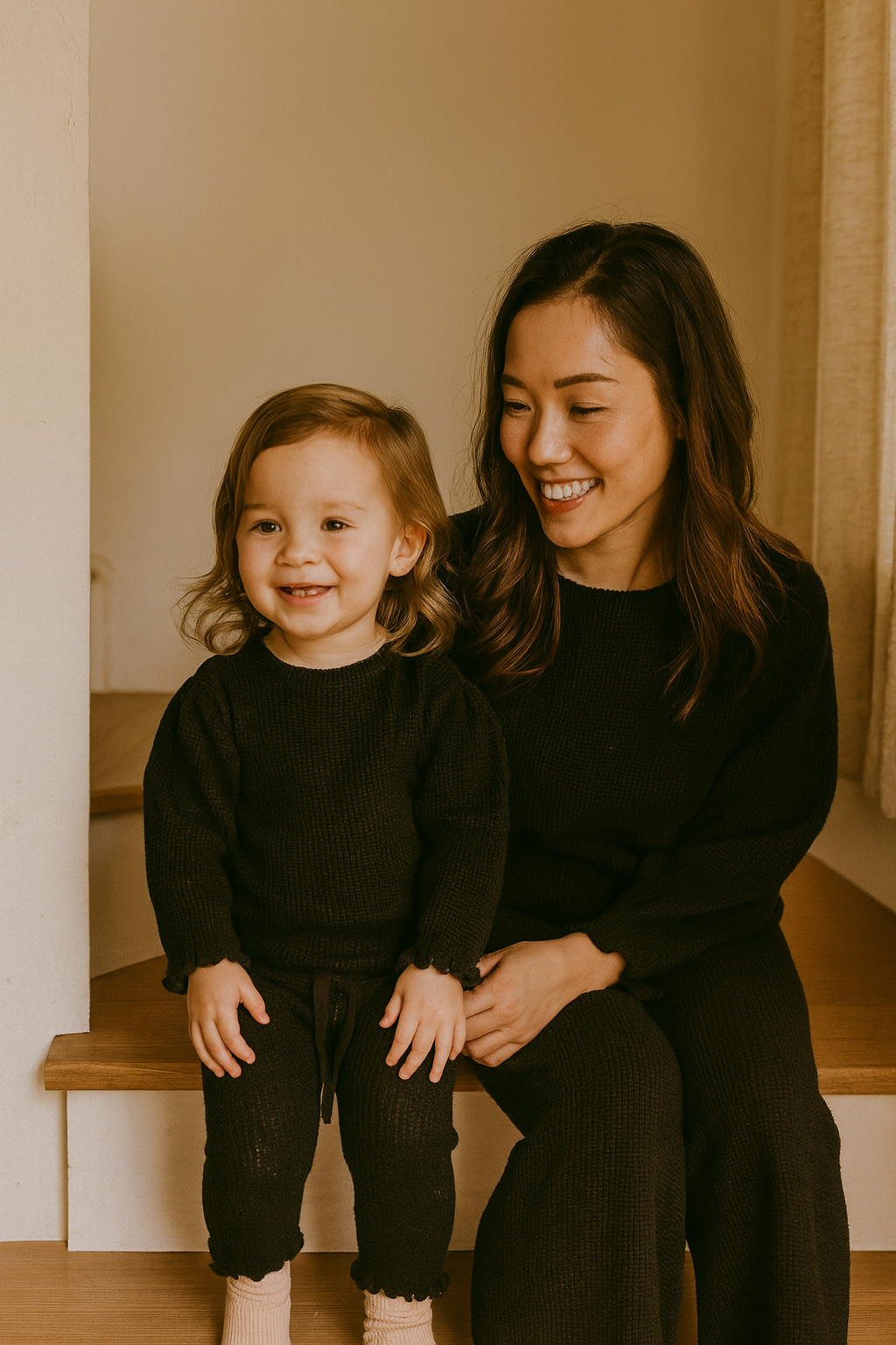 2-Delige Baby Meisjes Set – Wafelstructuur T-shirt & Bell Bottom Broek