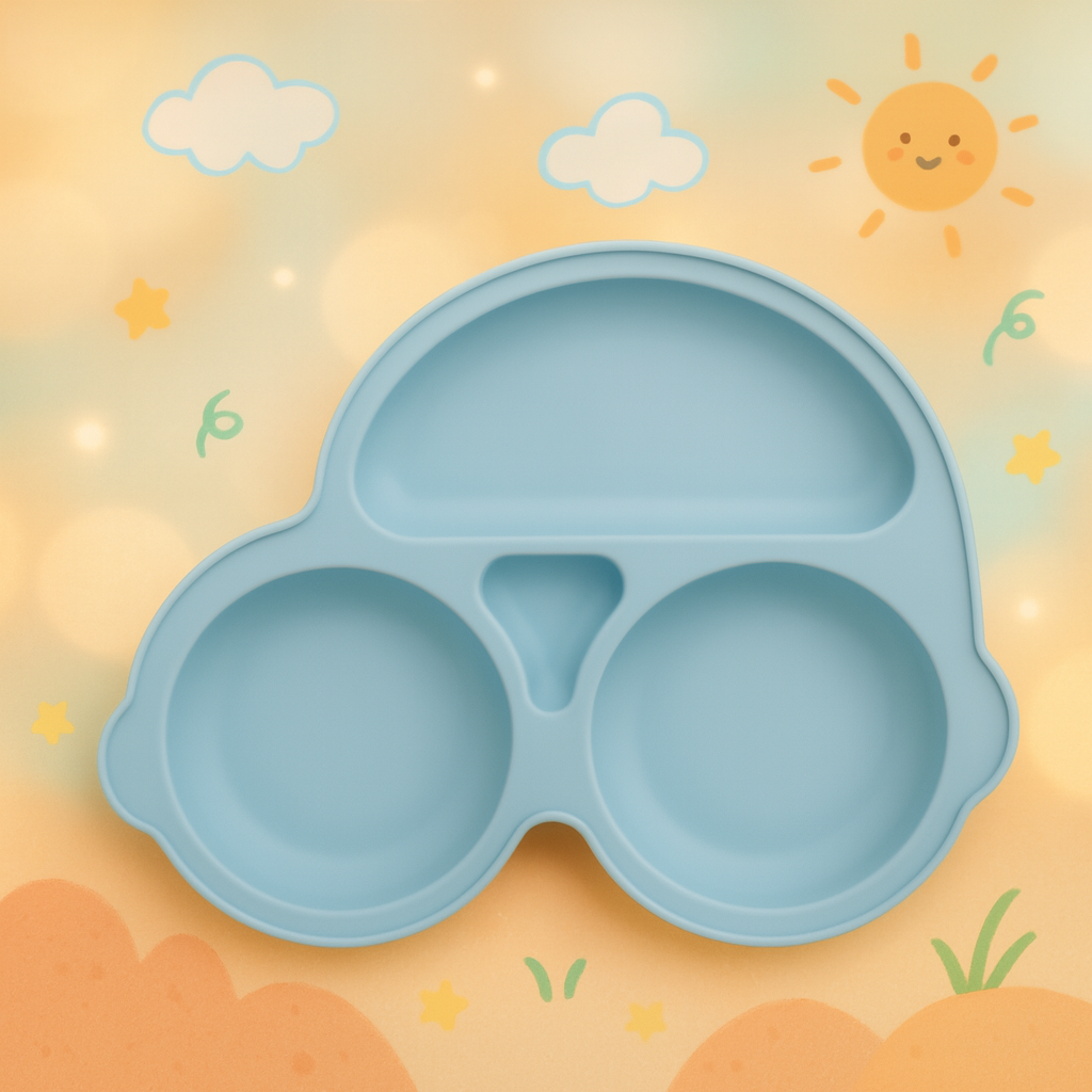 Baby veilige Siliconen Eetplaat – Met Sterke Zuignap & Vrolijk Design