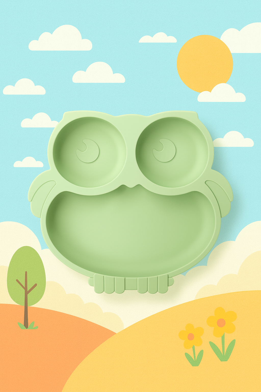 Baby veilige Siliconen Eetplaat – Met Sterke Zuignap & Vrolijk Design