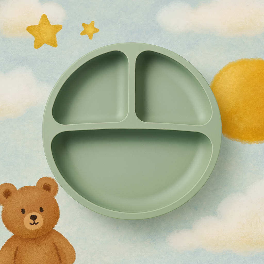 Baby veilige Siliconen Eetplaat – Met Sterke Zuignap & Vrolijk Design