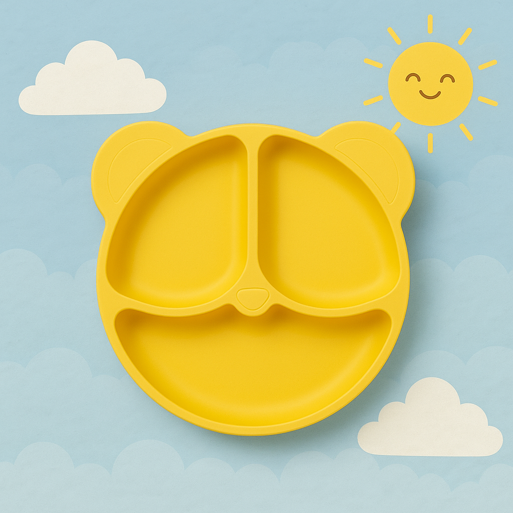 Baby veilige Siliconen Eetplaat – Met Sterke Zuignap & Vrolijk Design