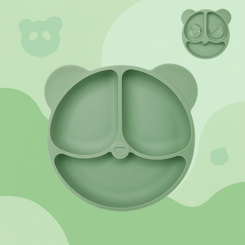 Baby veilige Siliconen Eetplaat – Met Sterke Zuignap & Vrolijk Design