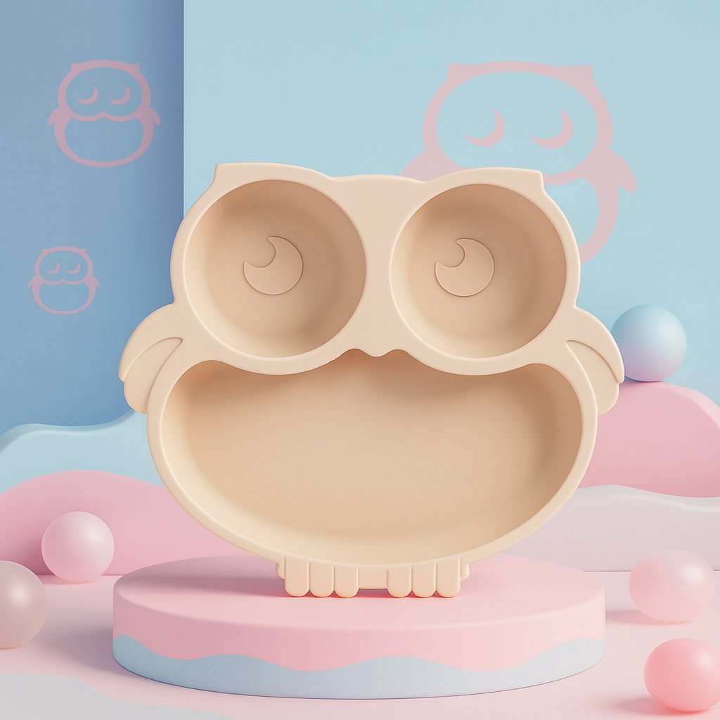 Baby veilige Siliconen Eetplaat – Met Sterke Zuignap & Vrolijk Design