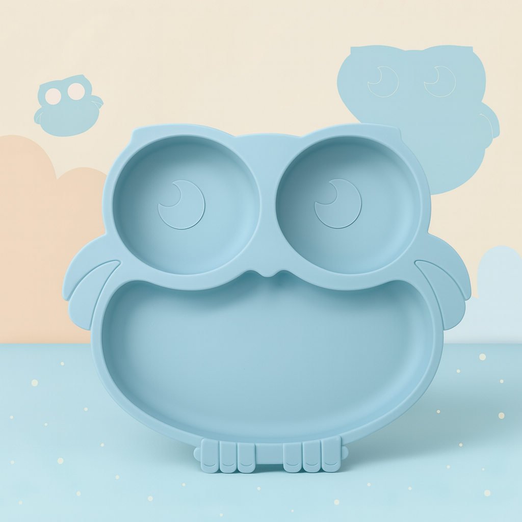 Baby veilige Siliconen Eetplaat – Met Sterke Zuignap & Vrolijk Design