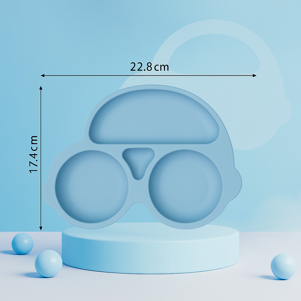 Baby veilige Siliconen Eetplaat – Met Sterke Zuignap & Vrolijk Design