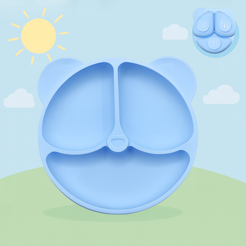 Baby veilige Siliconen Eetplaat – Met Sterke Zuignap & Vrolijk Design