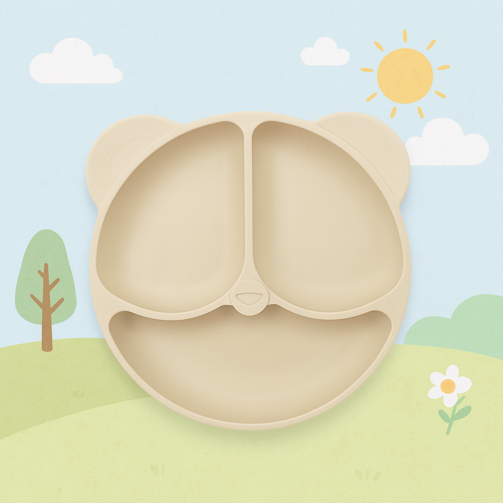 Baby veilige Siliconen Eetplaat – Met Sterke Zuignap & Vrolijk Design