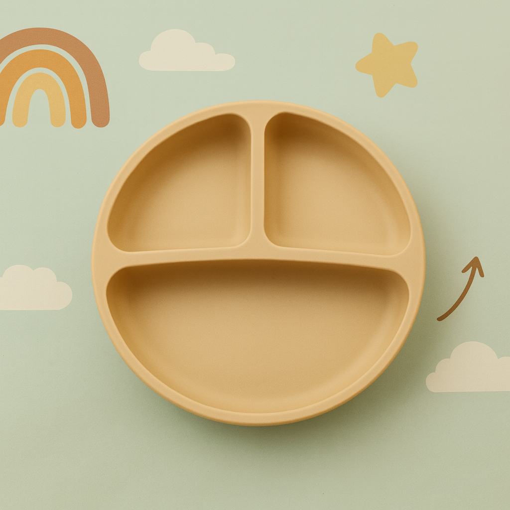 Baby veilige Siliconen Eetplaat – Met Sterke Zuignap & Vrolijk Design