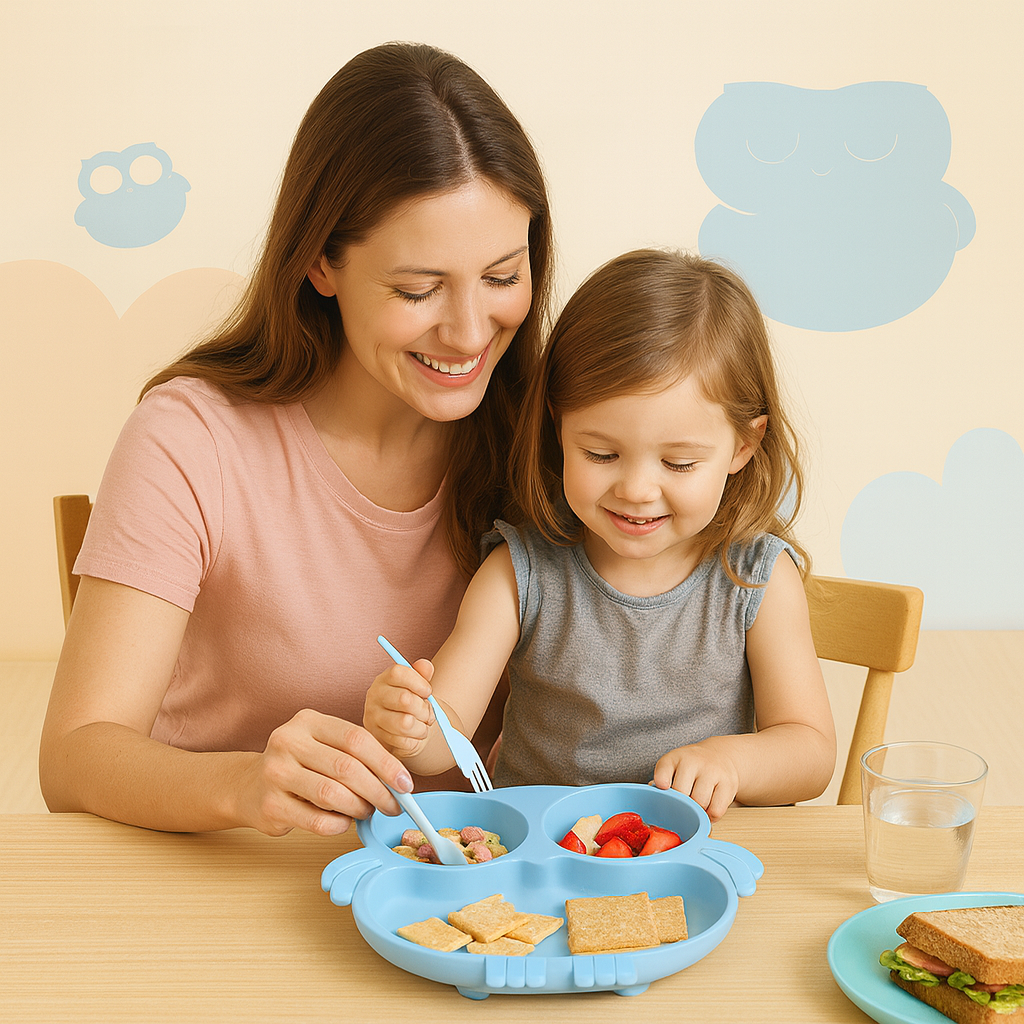 Baby veilige Siliconen Eetplaat – Met Sterke Zuignap & Vrolijk Design