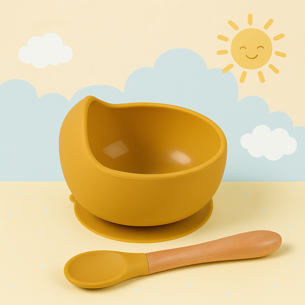 Silavo® – 2-delige Siliconen Baby Eetset (Kom + Lepel)