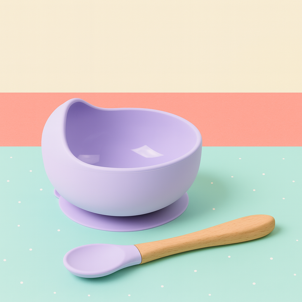 Silavo® – 2-delige Siliconen Baby Eetset (Kom + Lepel)