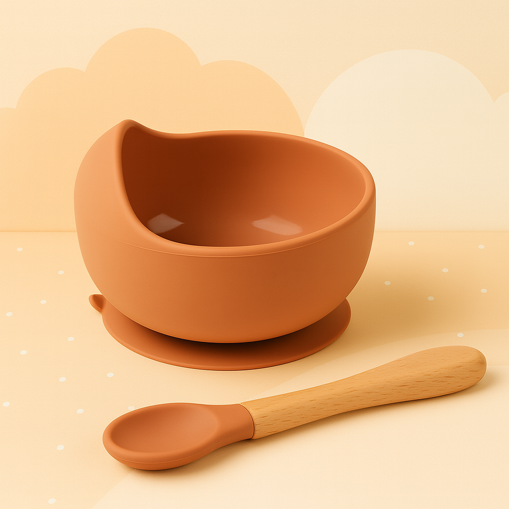 Silavo® – 2-delige Siliconen Baby Eetset (Kom + Lepel)