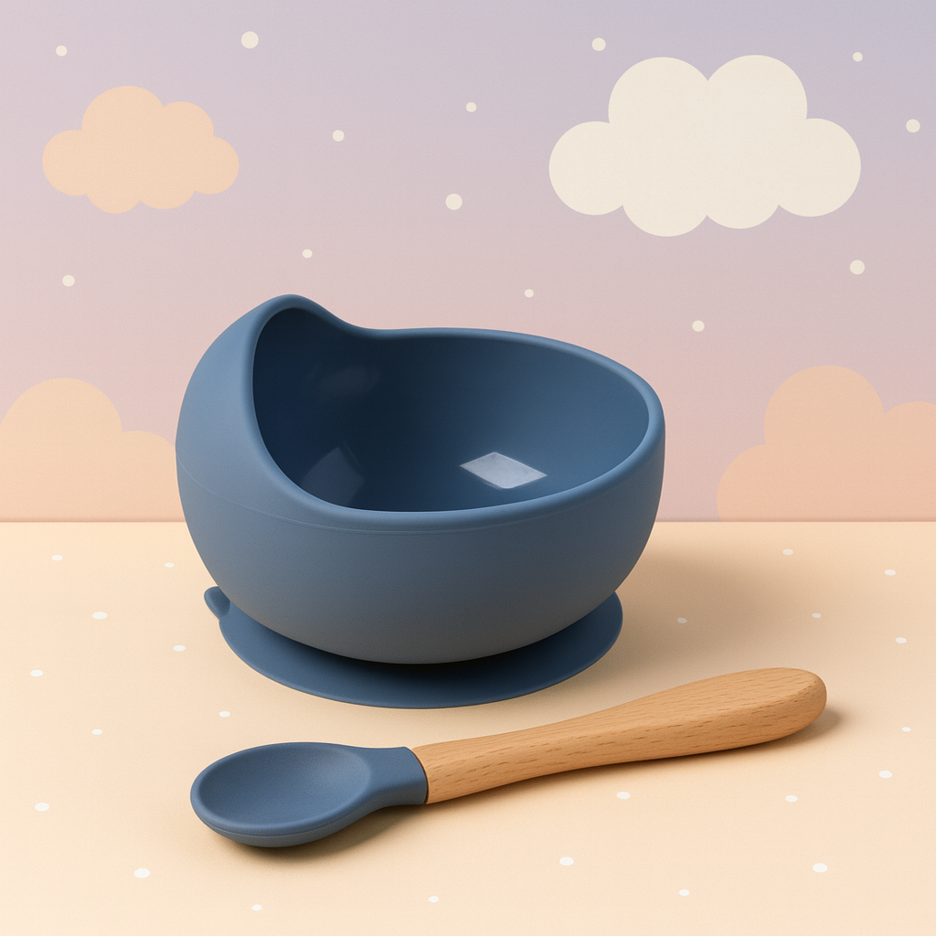 Silavo® – 2-delige Siliconen Baby Eetset (Kom + Lepel)