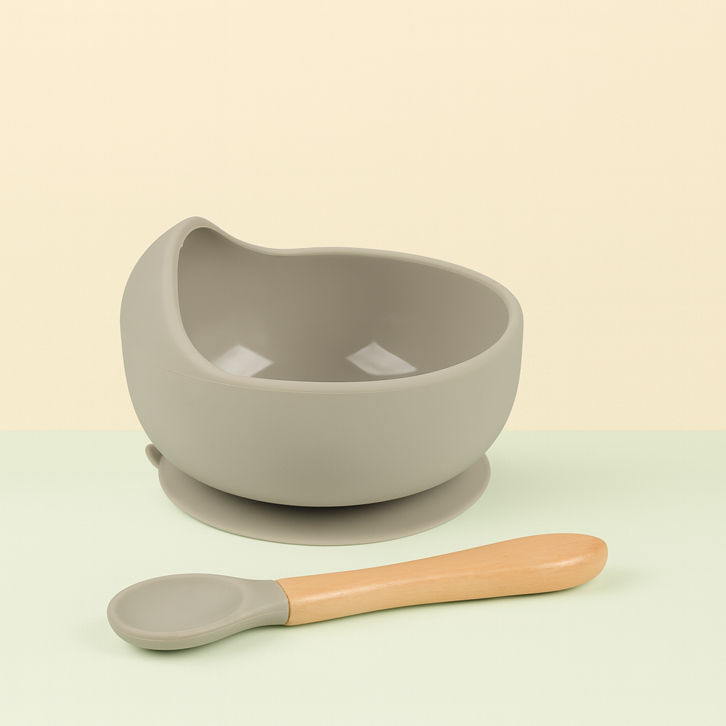 Silavo® – 2-delige Siliconen Baby Eetset (Kom + Lepel)