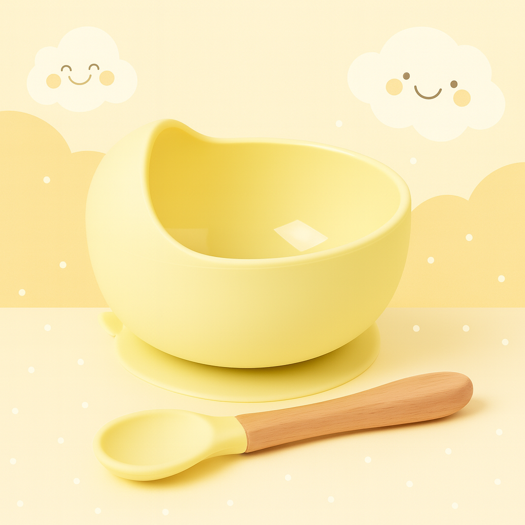 Silavo® – 2-delige Siliconen Baby Eetset (Kom + Lepel)