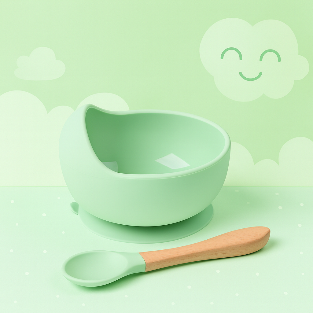 Silavo® – 2-delige Siliconen Baby Eetset (Kom + Lepel)