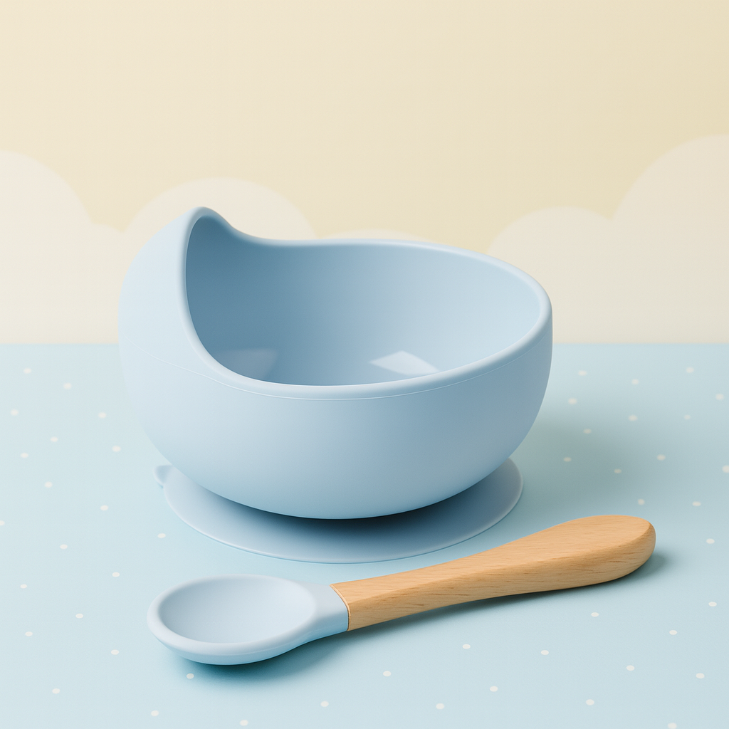 Silavo® – 2-delige Siliconen Baby Eetset (Kom + Lepel)