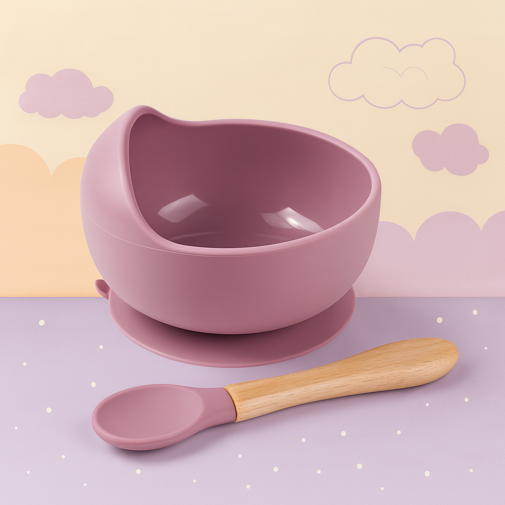 Silavo® – 2-delige Siliconen Baby Eetset (Kom + Lepel)