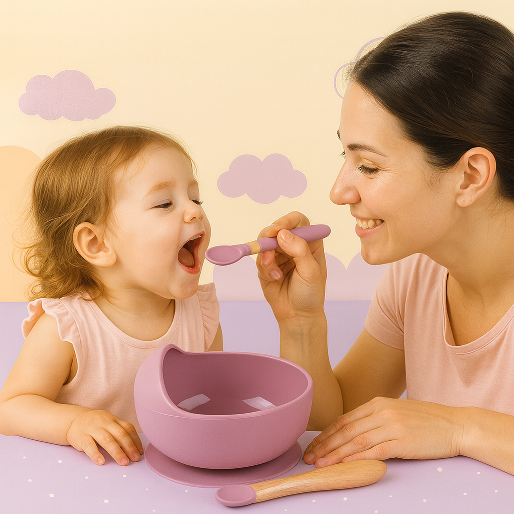 Silavo® – 2-delige Siliconen Baby Eetset (Kom + Lepel)