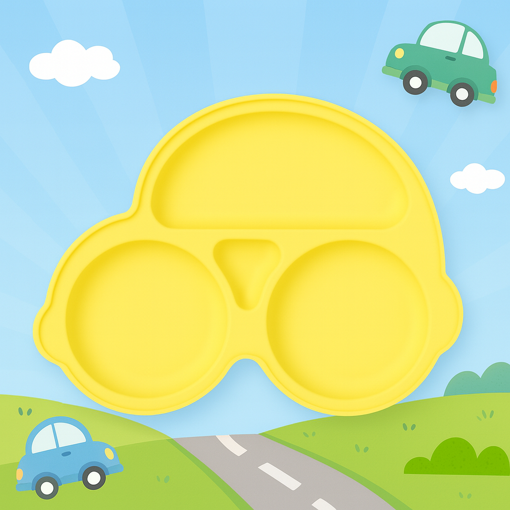 Baby veilige Siliconen Eetplaat – Met Sterke Zuignap & Vrolijk Design