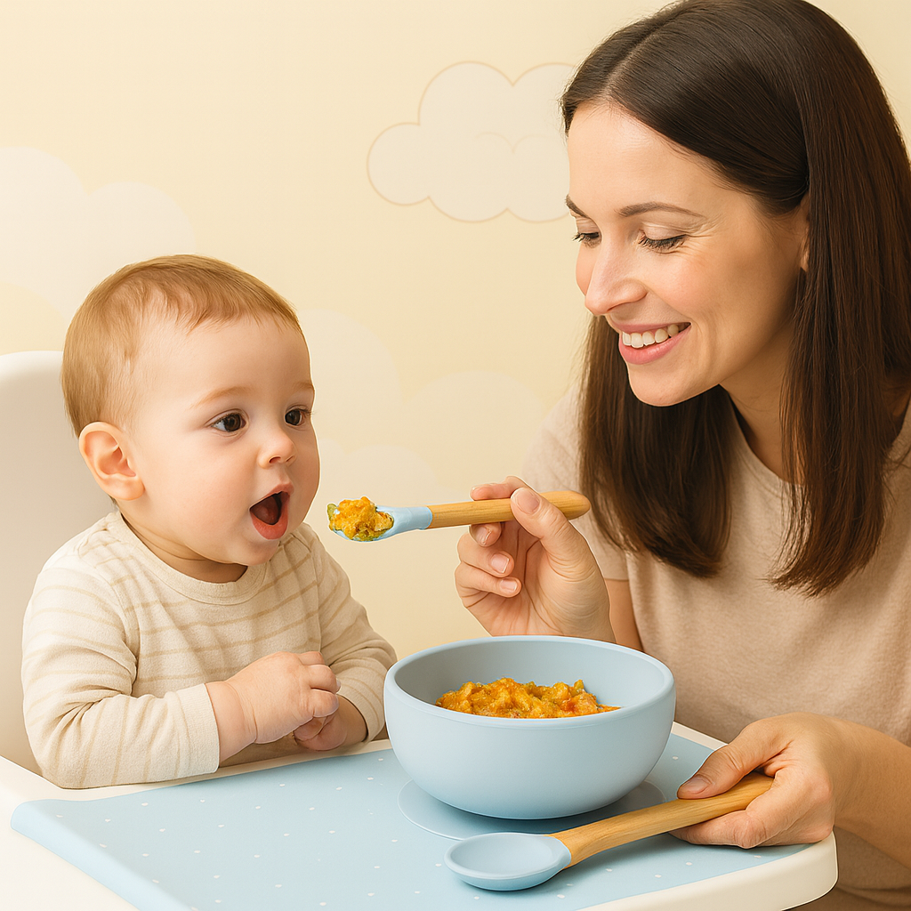 Silavo® – 2-delige Siliconen Baby Eetset (Kom + Lepel)