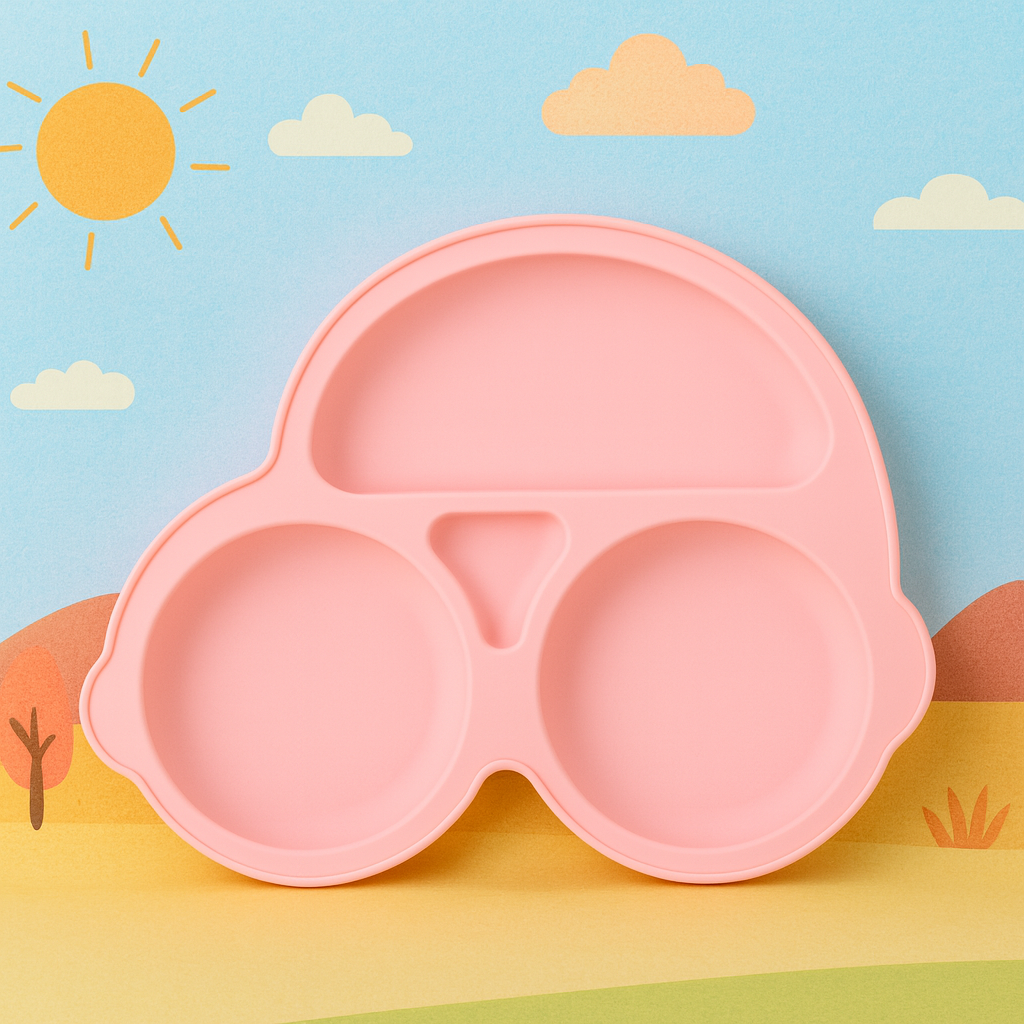 Baby veilige Siliconen Eetplaat – Met Sterke Zuignap & Vrolijk Design