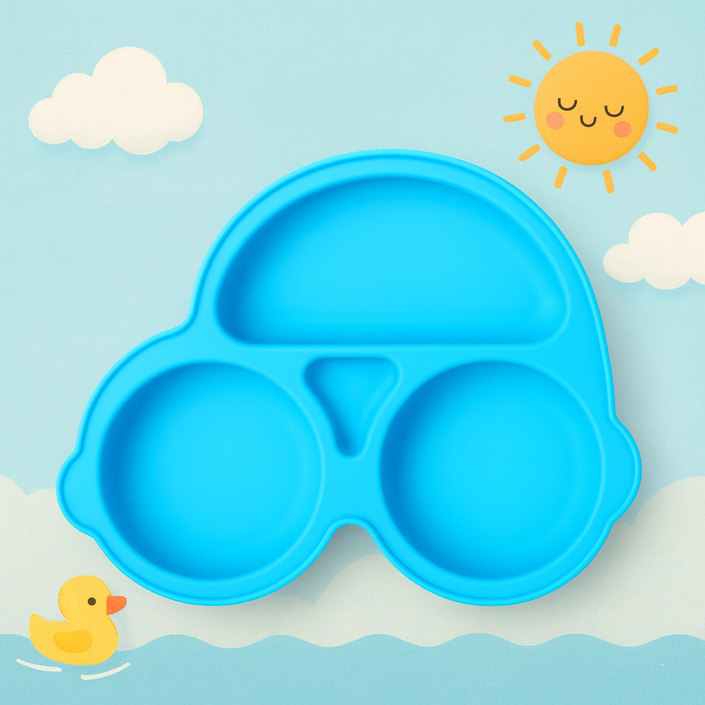 Baby veilige Siliconen Eetplaat – Met Sterke Zuignap & Vrolijk Design