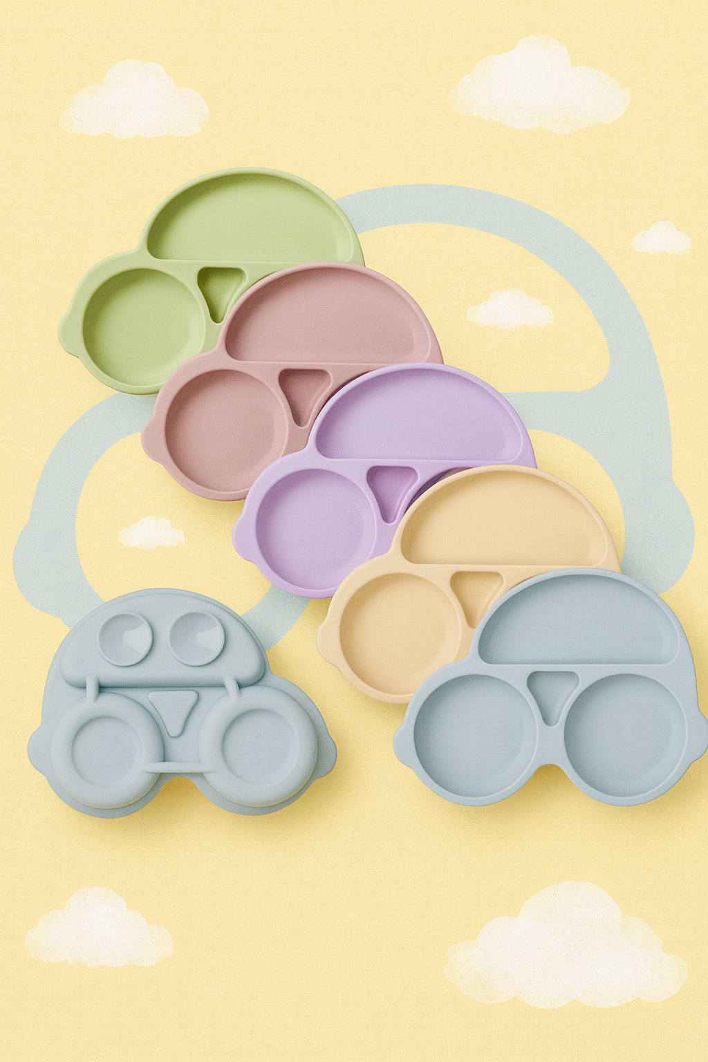 Baby veilige Siliconen Eetplaat – Met Sterke Zuignap & Vrolijk Design