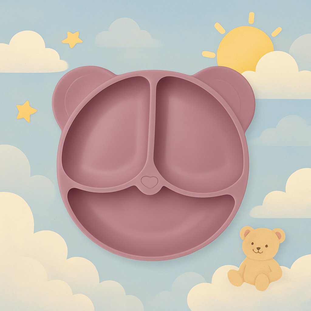 Baby veilige Siliconen Eetplaat – Met Sterke Zuignap & Vrolijk Design