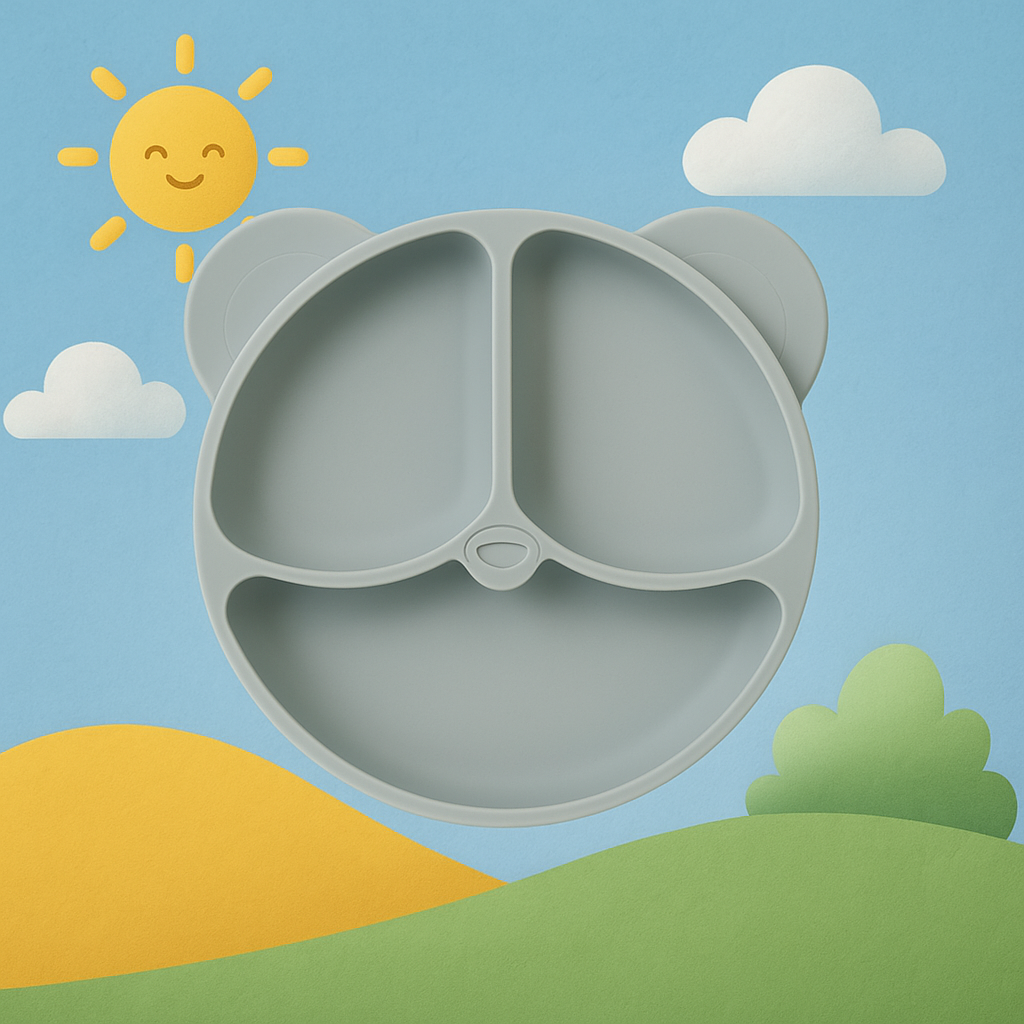 Baby veilige Siliconen Eetplaat – Met Sterke Zuignap & Vrolijk Design