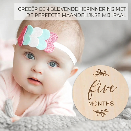 Baby Mijlpaal Kaarten Set – Houten Fotokaarten voor Onvergetelijke Eerste Momenten