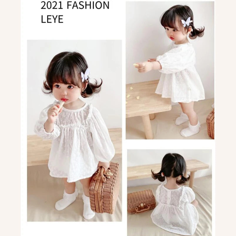 Vintage Baby Set – Romantisch 2-Delig Setje met Kant en Lange Mouwen