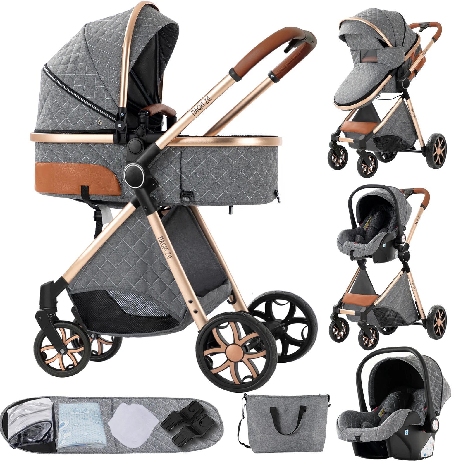 👶 Luxe 3-in-1 Kinderwagen – Comfort & Stijl voor jou en je baby