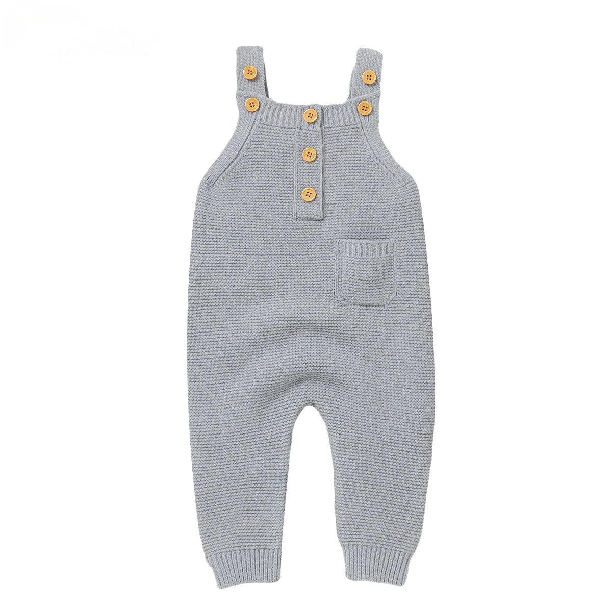 Gebreide Baby Overal – Mouwloze Jumpsuit met Knoopjes