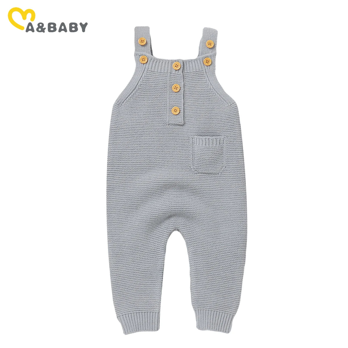 Gebreide Baby Overal – Mouwloze Jumpsuit met Knoopjes