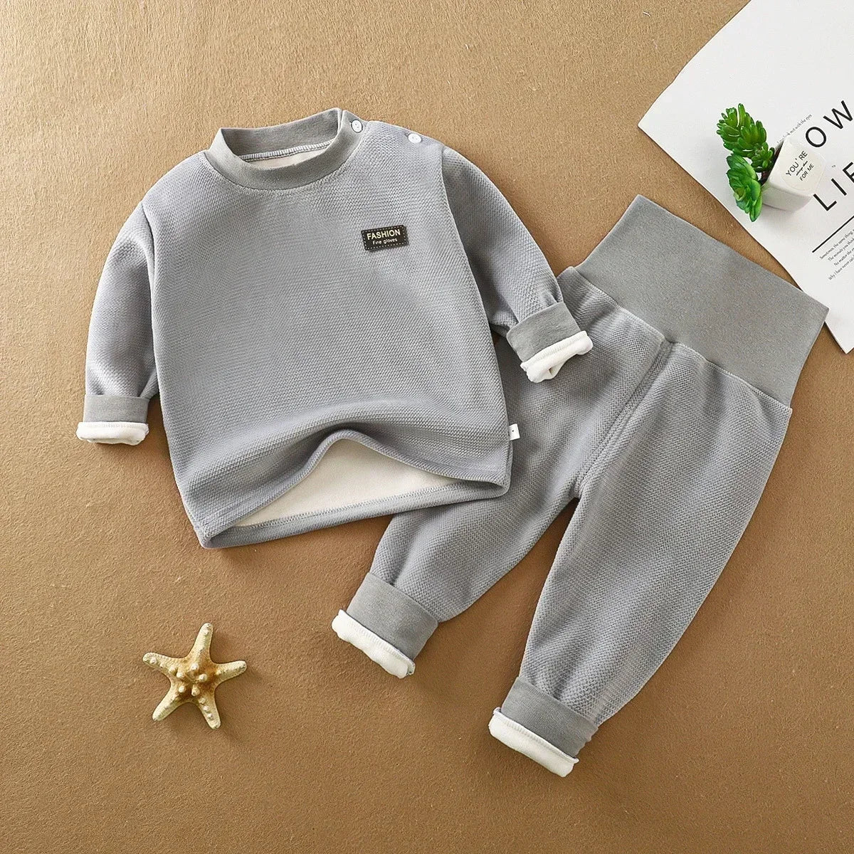 2-Delige Baby Jogging Set – Warm &amp; Zacht voor Herfst en Winter