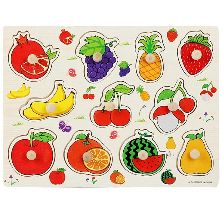 Montessori Houten Dierenpuzzel – Educatief Speelgoed met Handgrepen (30 cm)