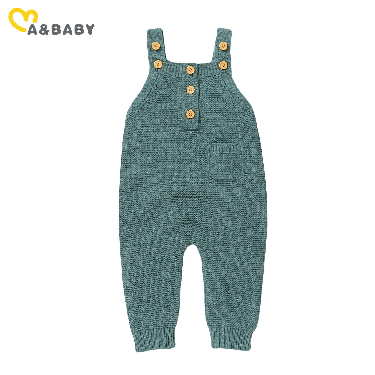 Gebreide Baby Overal – Mouwloze Jumpsuit met Knoopjes