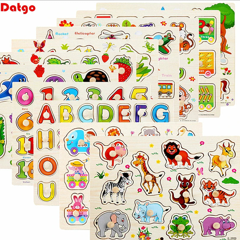 Montessori Houten Dierenpuzzel – Educatief Speelgoed met Handgrepen (30 cm)