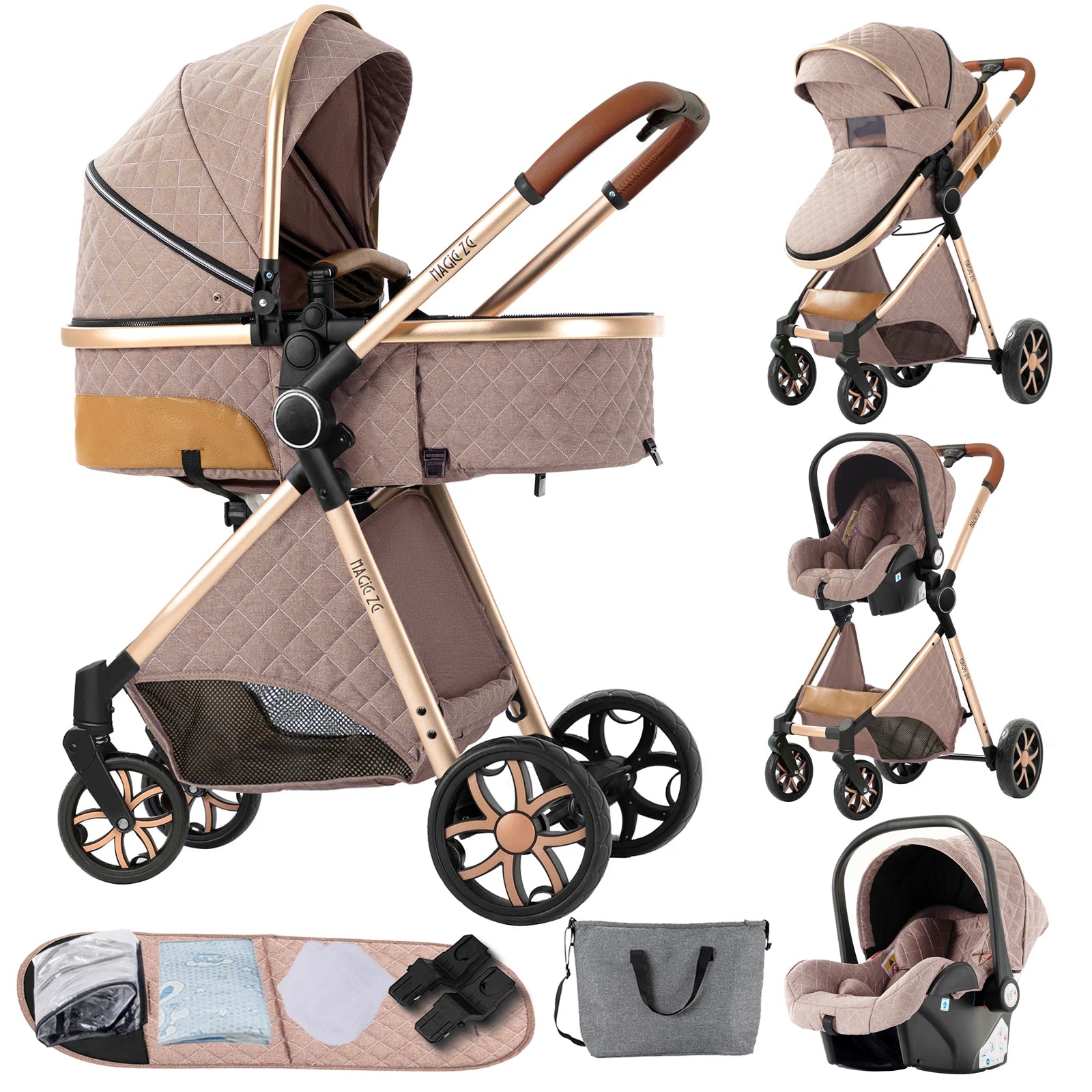 👶 Luxe 3-in-1 Kinderwagen – Comfort & Stijl voor jou en je baby