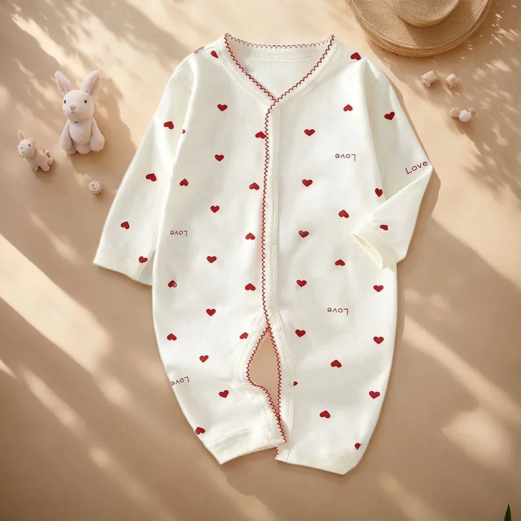 Loungewear Baby Romper – 100% Katoen met Beertjespatch