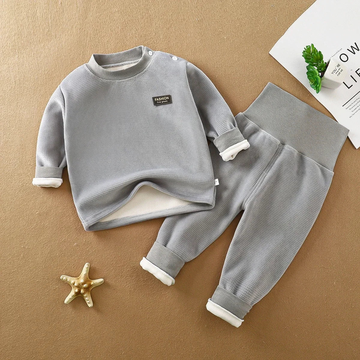 2-Delige Baby Jogging Set – Warm &amp; Zacht voor Herfst en Winter